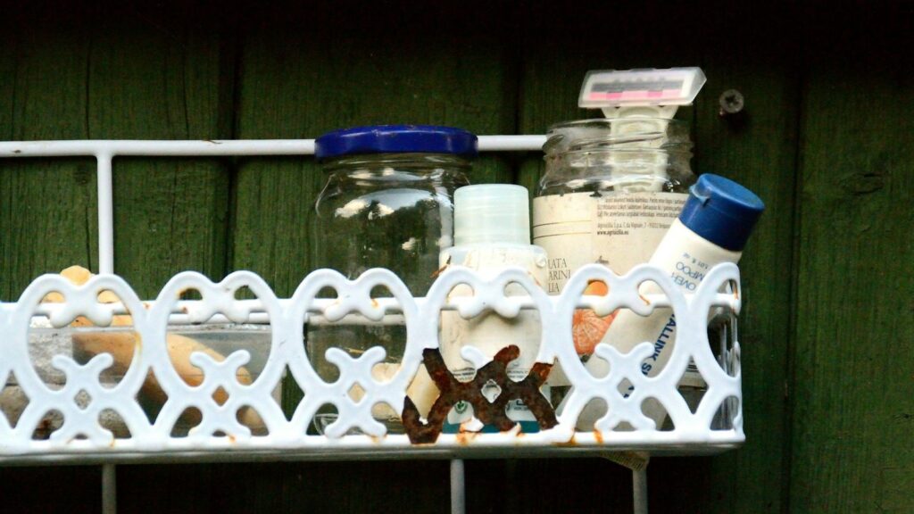 Bottle of PrEP tablets on a bathroom shelf, kept where the daily dose is easy to remember