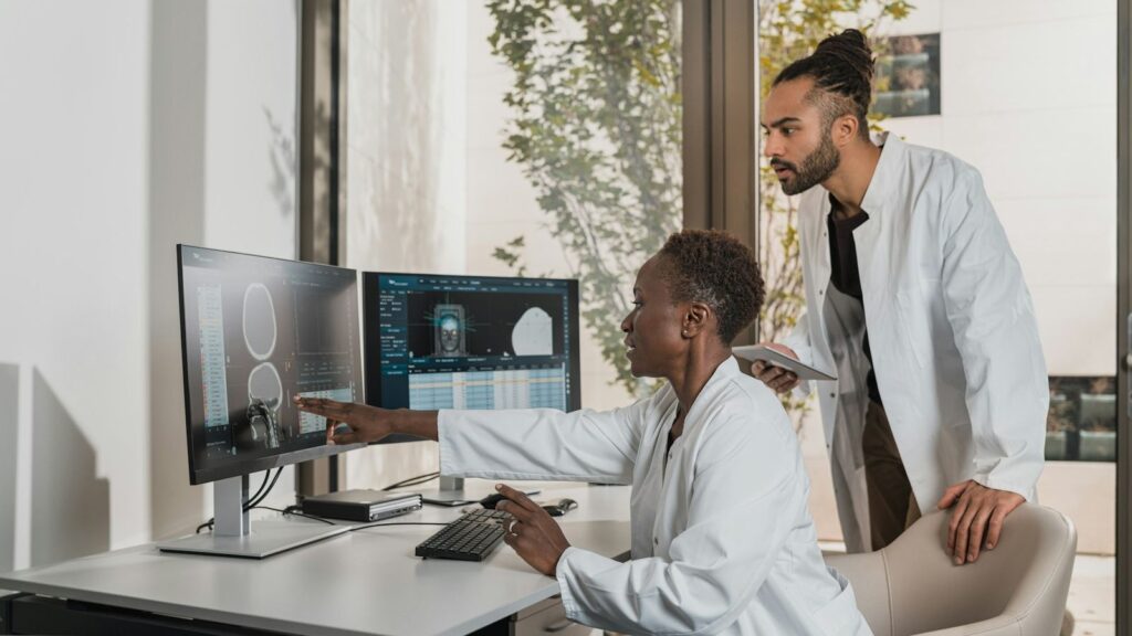 Doctor reviewing HIV test results with a patient after a course of PEP