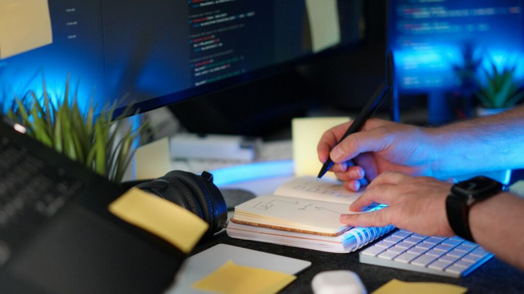 Hand writing a checklist of test dates and next steps after a possible HIV exposure